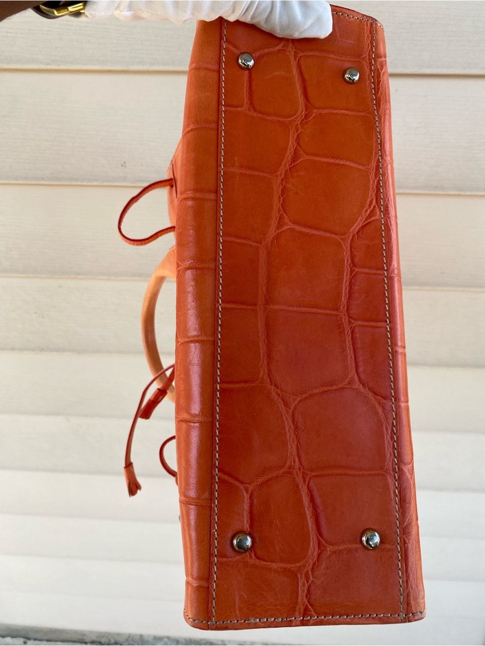 Dooney & Bourke Orange Crocodile Embossed Collector's Edition Rare Find, EUC - Picture 15 of 15